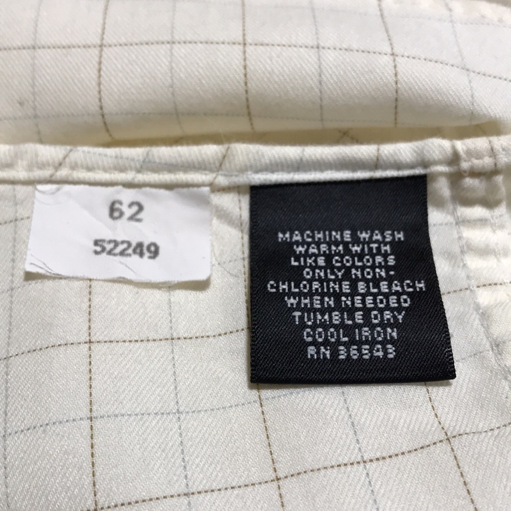 JOHN HENRY—VTG—Men’s Cream Plaid LS Twill Dress Shirt—16 1/2 Neck, 34/35 Sleeve - Picture 5 of 11